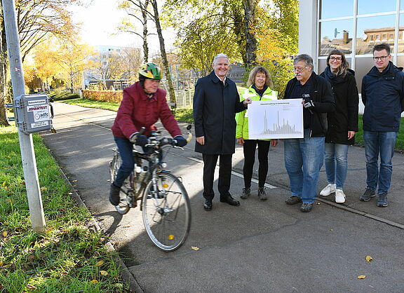 Leinfelden-Echterdingen, Echterdingen, Hainbuchenweg, Radverkehrszähler
