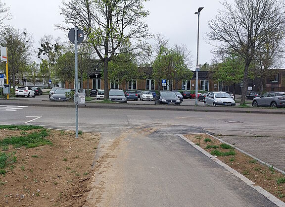 Radverkehrszähler in Echterdingen am Geh- und Radweg Goldäckerstraße