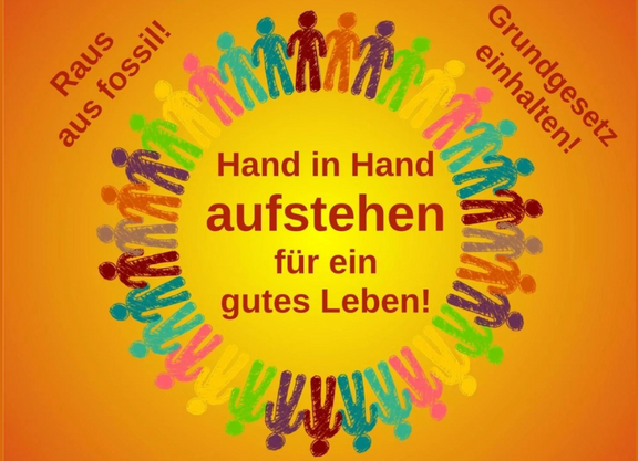Banner zur "Es brennt!" Menschenkette