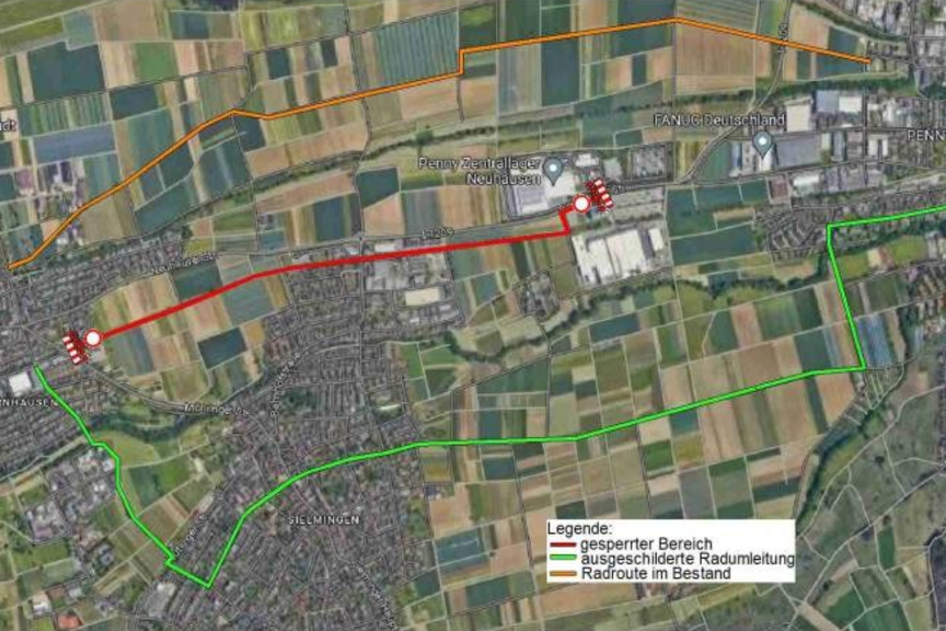 Radumleitung Bernhausen-Neuhausen Radumleitung Bernhausen-Neuhausen